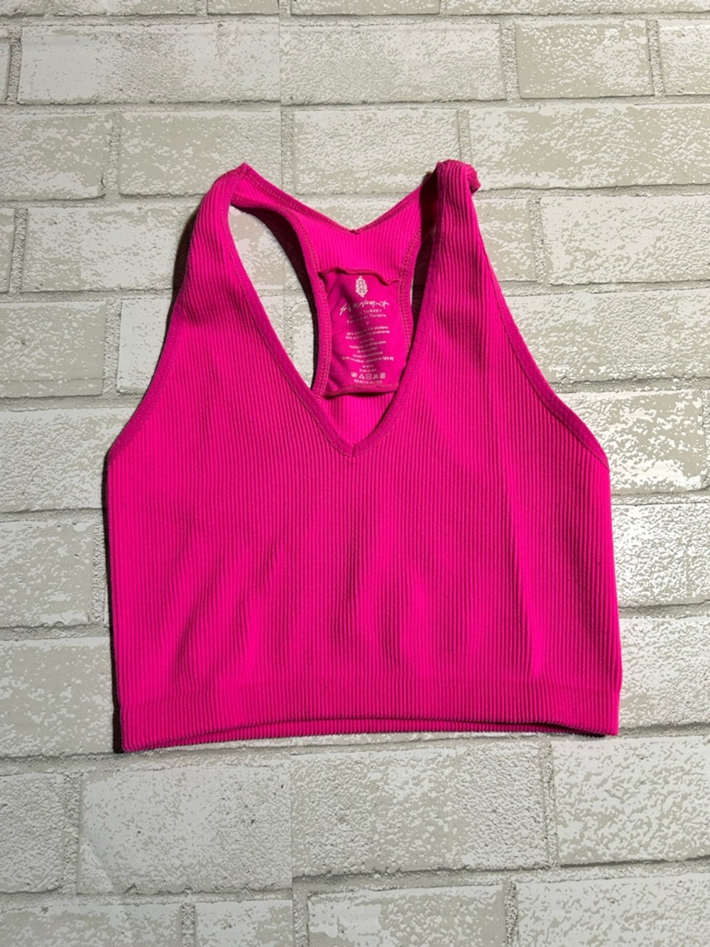 Free People Hot Pink Ribbed Racerback Tank